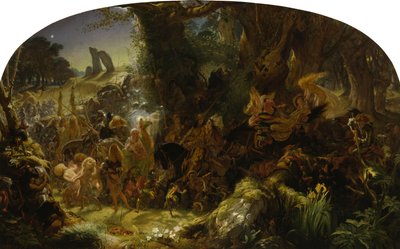 De Feeënroof: Het Meenemen van een Wisselkind - Midzomeravond door Joseph Noel Paton