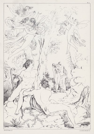 Shelleys Prometheus Unbound, Act II, Scene 2 door Joseph Noel after Paton