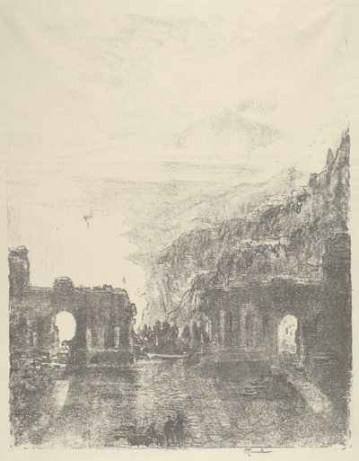 Aetna boven Taormina, 1913 door Joseph Pennell