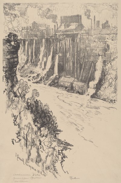 Amerikaans Tivoli, 1910 door Joseph Pennell