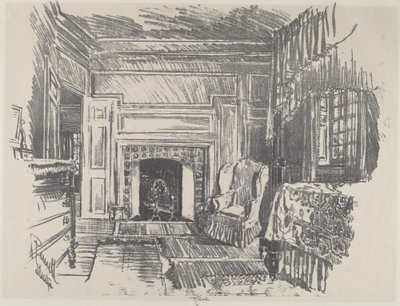 Slaapkamer, Stenton door Joseph Pennell