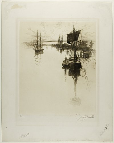 Onder Chestnut Street Bridge, Philadelphia door Joseph Pennell