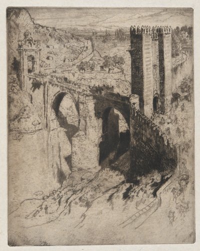 Brug van Alcantara door Joseph Pennell
