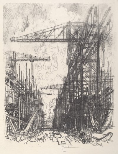 Gebouwvernietigers, No.I, 1917 door Joseph Pennell