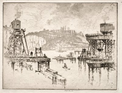 Bouw van Dover Pier door Joseph Pennell
