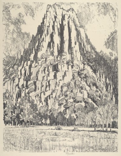 Steunberen, Yosemite, 1912 door Joseph Pennell