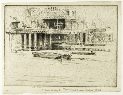 Cannon Street Station, vanaf de Rivier door Joseph Pennell
