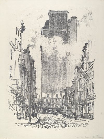 Sansom Street Afdalen door Joseph Pennell
