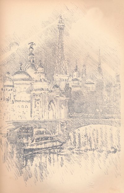 Vroeg avond effect, Parijse tentoonstelling, 1901 door Joseph Pennell