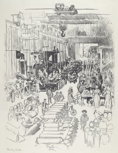 Schelpen Afwerken, 1916 door Joseph Pennell