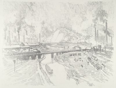 Munitie Stad, 1916 door Joseph Pennell