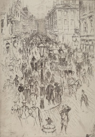 New Oxford Street, Londen, 1893 door Joseph Pennell
