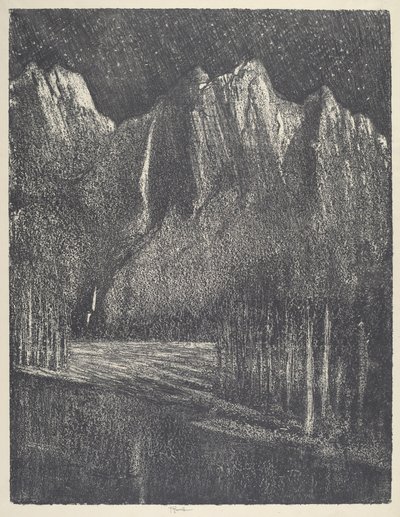 Nacht in Yosemite door Joseph Pennell