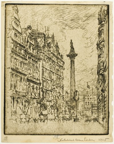 Northumberland Avenue door Joseph Pennell