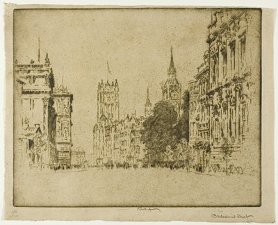 Parliament Street, Westminster door Joseph Pennell