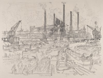 Krachtcentrale, Berlijn door Joseph Pennell