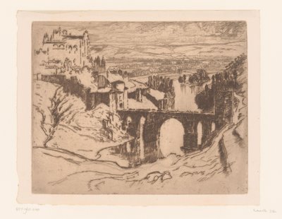 Puente de Alcántara in Toledo door Joseph Pennell