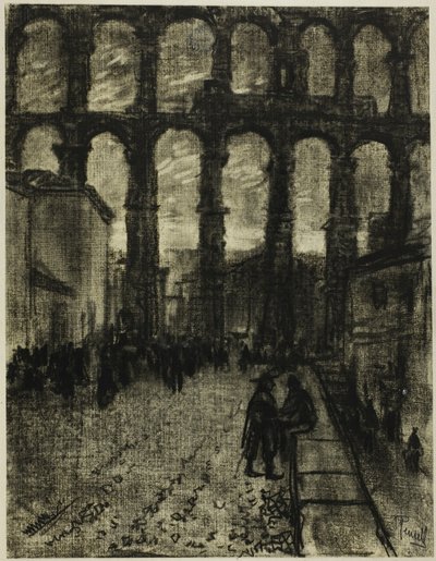 Segovia, Het Aquaduct vanaf de Markt door Joseph Pennell