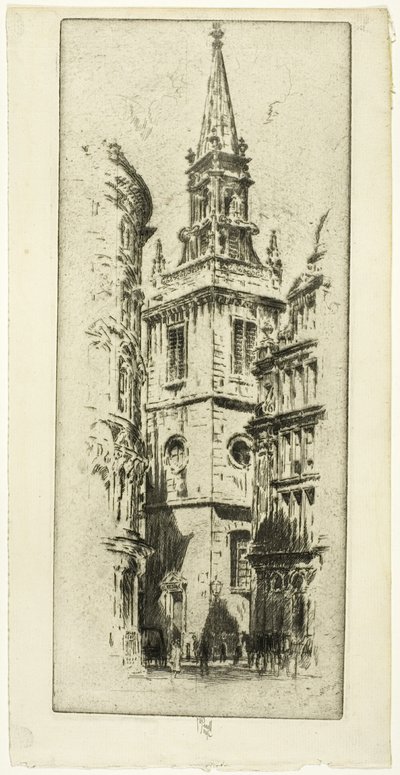 St. Augustinus en St. Faith door Joseph Pennell
