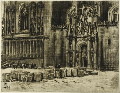 St. Juan de los Reyes, de deur en de kettingen door Joseph Pennell