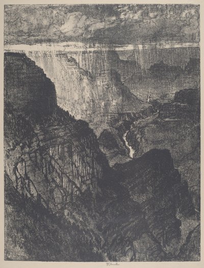 Storm in de Grand Canyon, 1912 door Joseph Pennell