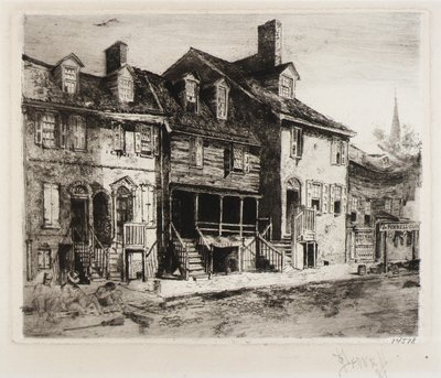 Straatvegers, Oude huizen door Joseph Pennell
