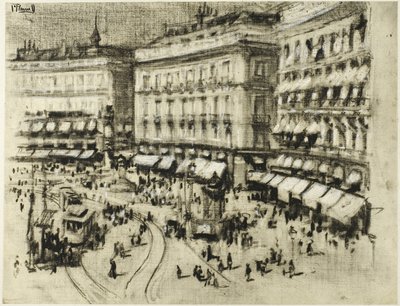 Zomerdag in Madrid door Joseph Pennell