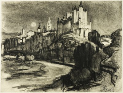 Het Alcazar, Segovia door Joseph Pennell