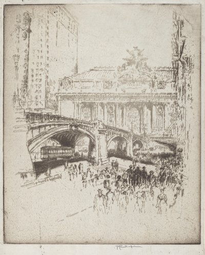 De Toegang tot Grand Central, New York door Joseph Pennell