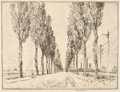 De Laan bij Valenciennes door Joseph Pennell