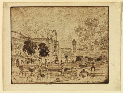 Het Crystal Palace, Londen door Joseph Pennell