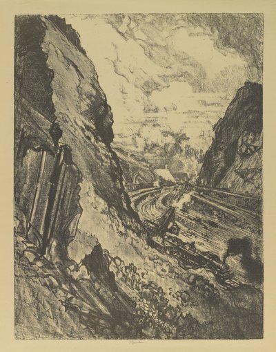 De snede richting Culebra door Joseph Pennell