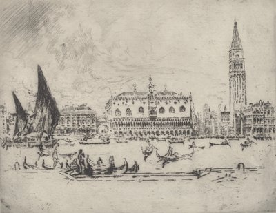 Het Paleis van de Doge, 1883 door Joseph Pennell