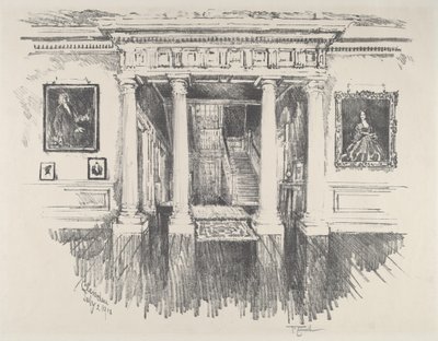 De Hal in Cliveden door Joseph Pennell