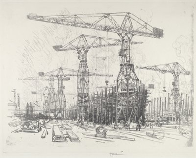 De Oude Scheepswerf, 1916 door Joseph Pennell