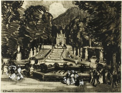 Het Park, La Granja door Joseph Pennell