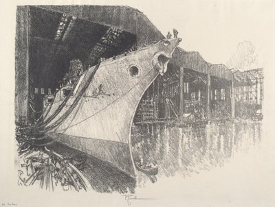 De boeg, 1917 door Joseph Pennell