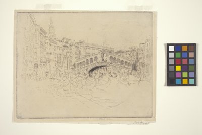 De Rialto, Venetië door Joseph Pennell