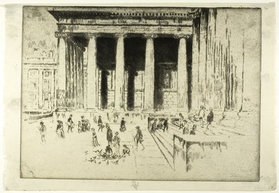 De trappen, British Museum door Joseph Pennell