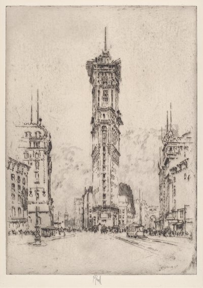 Het Times Gebouw door Joseph Pennell