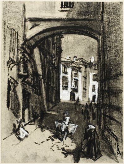 Toledo, straat van de boog door Joseph Pennell