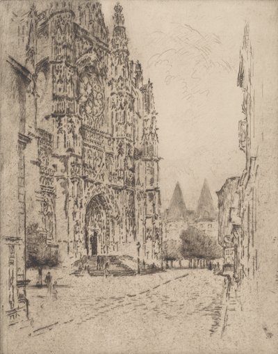 Torens van het bisschoppelijk paleis, Beauvais, 1907 door Joseph Pennell