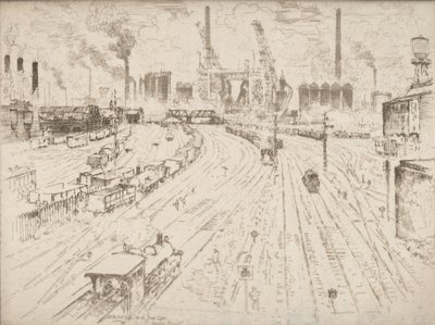Sporen, Oberhausen, 1910 door Joseph Pennell