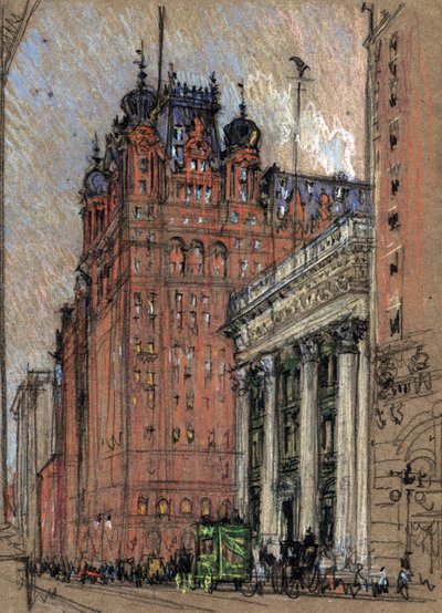 Waldorf Astoria Hotel door Joseph Pennell