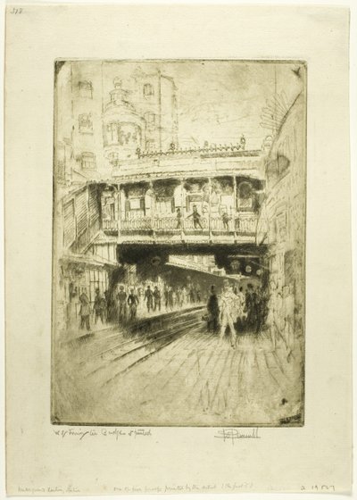 Westminster Bridge Station door Joseph Pennell