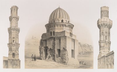 87. Tombeaux et Minarets, au Kaire, 1843 door Joseph Philibert Girault De Prangey