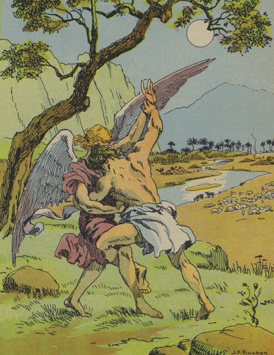 Jacob vecht met de engel door Joseph Porphyre Pinchon