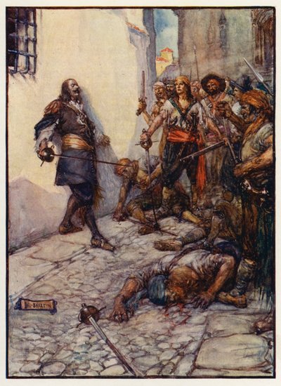 Hevig en lang vocht deze dappere man door Joseph Ratcliffe (after) Skelton