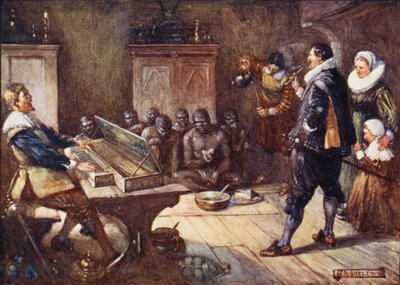 Van Riebeeck vermaakt de Hottentotten door Joseph Ratcliffe (after) Skelton