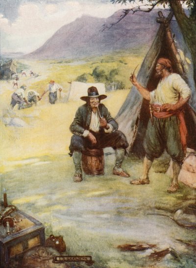 Waar nu de grote stad Kaapstad staat, zetten ze hun tenten en hutten op door Joseph Ratcliffe (after) Skelton